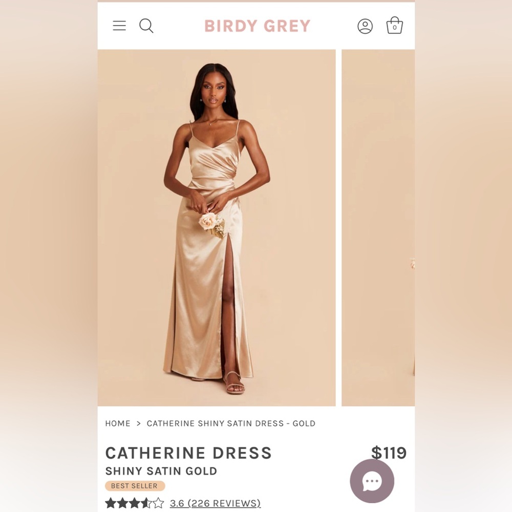 Birdy Grey Catherine Dress in Satin Gold